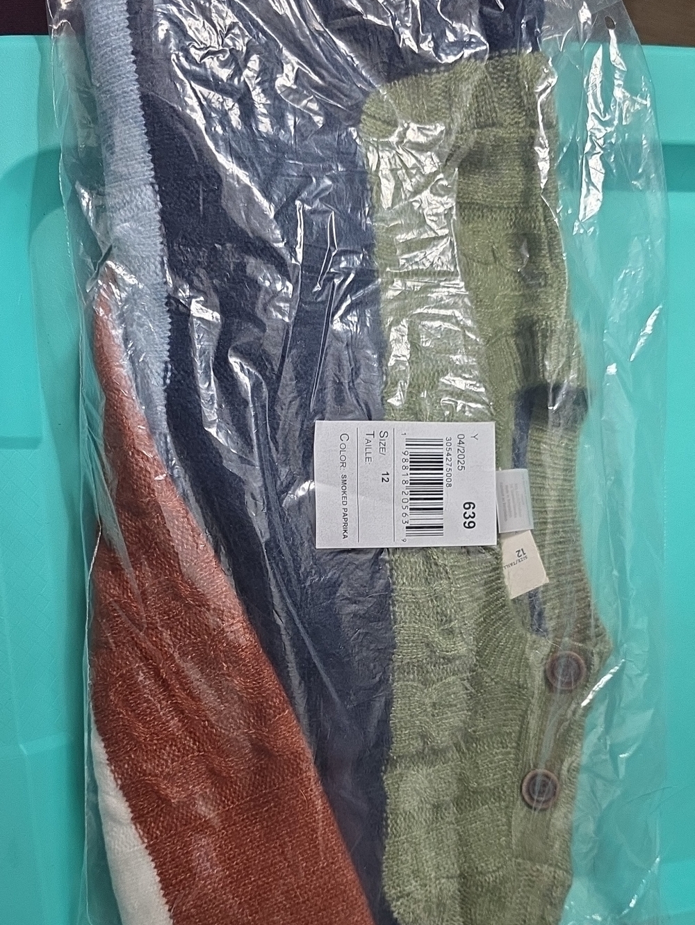 Gymboree Olive, Navy & Rust Colorblock Knit Overalls